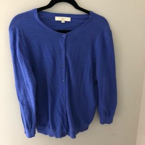 Ann Taylor LOFT Cardigan - Blue (XL)